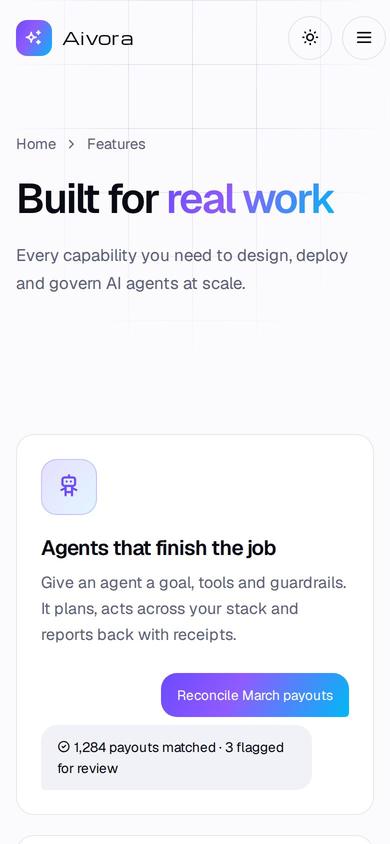 Aivora on mobile