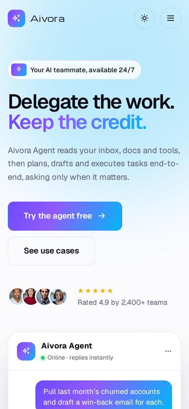 Aivora on mobile